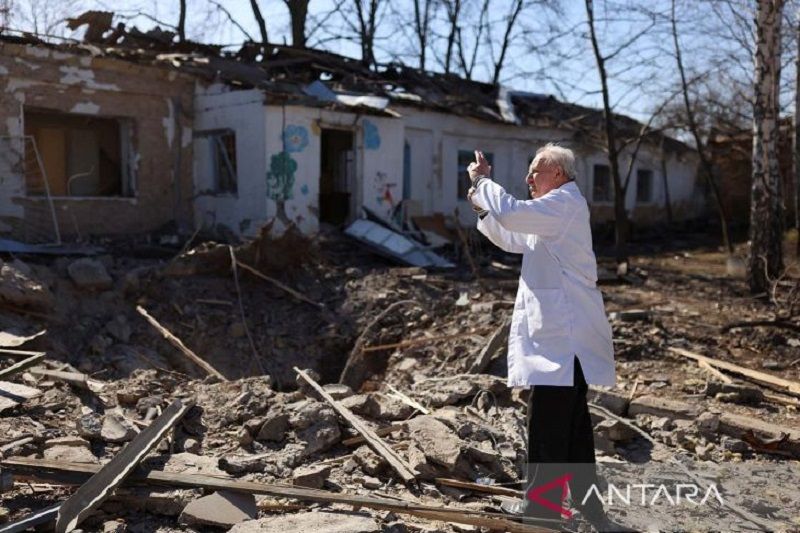 Rumah sakit di Ukraina hancur terkena serangan militer Rusia