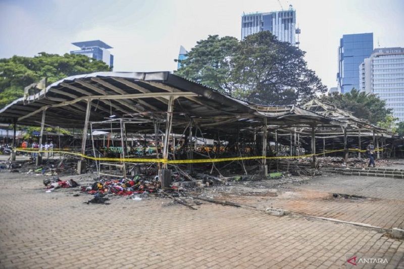 Kebakaran kios di kawasan Monas, Jakarta