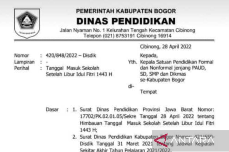 Libur Lebaran sekolah di Bogor diperpanjang hingga 12 Mei