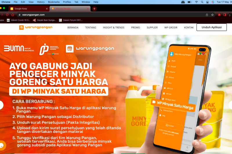 BUMN Holding Pangan luncurkan aplikasi digital distribusi minyak goreng