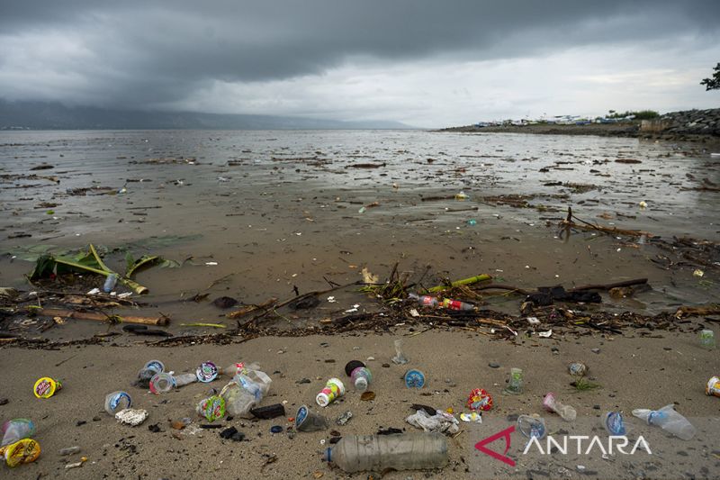Serakan Sampah Kotori Pantai Teluk Palu