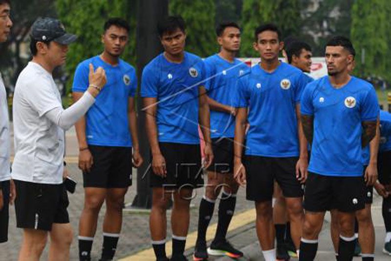 Latihan perdana timnas jelang kualifikasi Piala Asia 2023