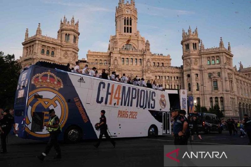 Perayaan kemenangan Real Madrid di Liga Champions