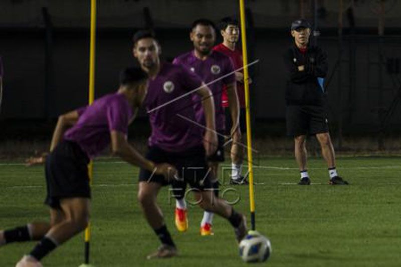 Latihan timnas Indonesia jelang lawan Bangladesh