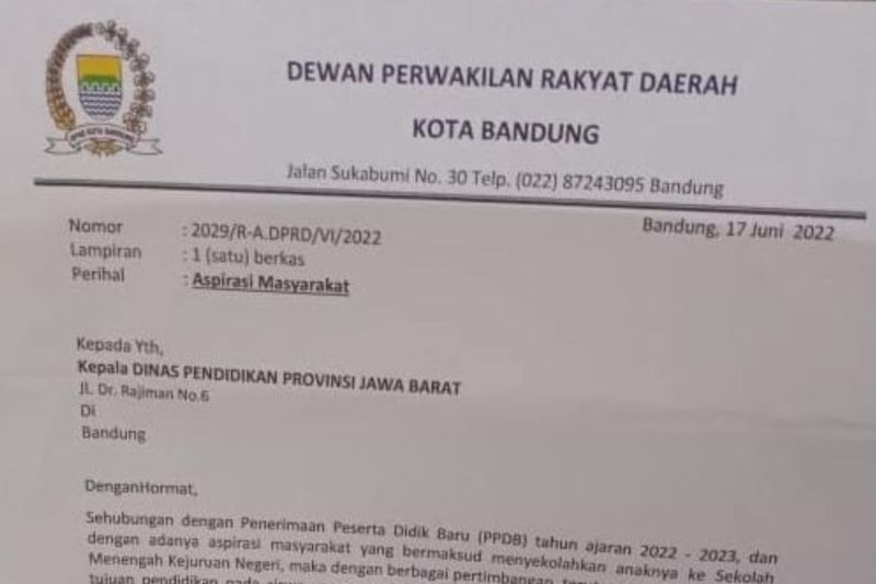 Pengamat nilai surat DPRD Bandung 