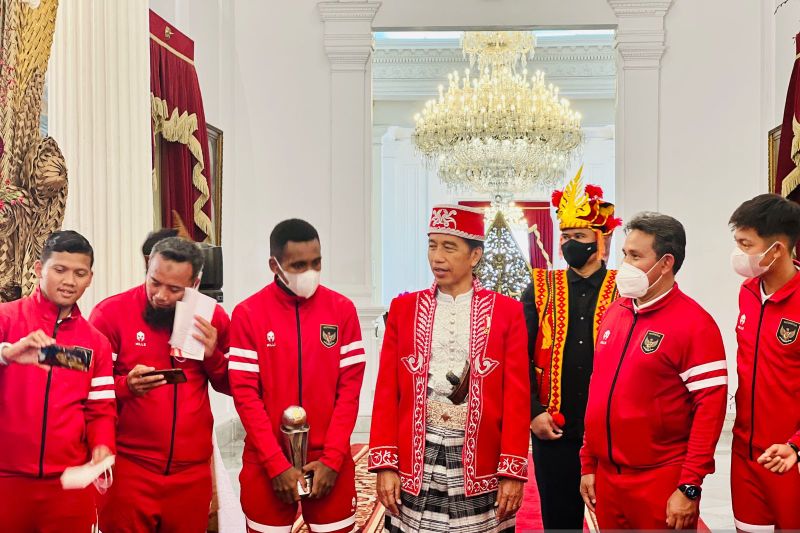 Presiden Jokowi terima Timnas juara Piala AFF U-16 di Istana Merdeka