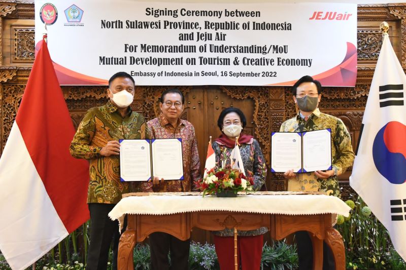 Gubernur Sulut-CEO Jeju Air lakukan Mou majukan wisata-ekonomi kreatif