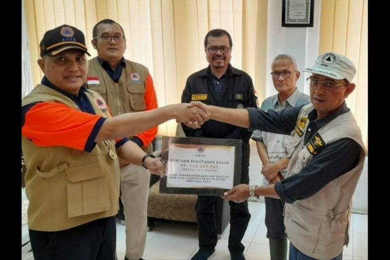 BNPB serahkan dukungan Rp350 juta untuk banjir Aceh Utara