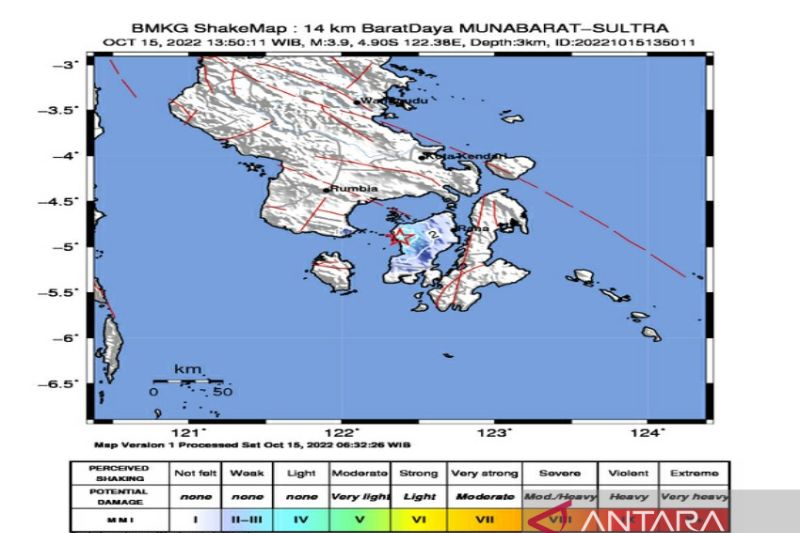 Gempa dangkal 3 km guncang Muna Barat Sulawesi Tenggara