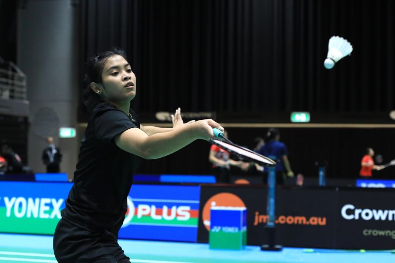 Timnas bulu tangkis Indonesia uji coba lapangan Australian Open