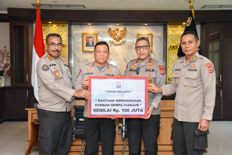 Polda Maluku salurkan bantuan Rp100 juta untuk korban gempa Cianjur