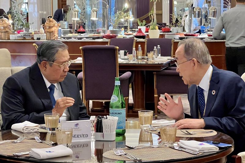 SBY bertemu eks Sekjen PBB Ban Ki-moon