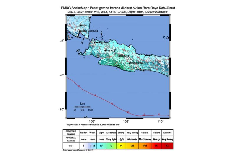 BMKG: Gempa berkekuatan 6,4 magnitudo guncang Jabar berpusat di Garut