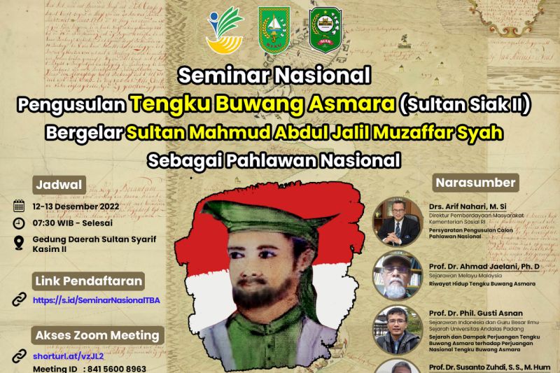 2.500 peserta bakal ikuti seminar usulan Sultan Siak II jadi pahlawan