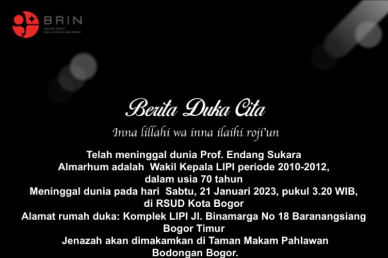 Peneliti Mikrobiologi Profesor Endang Sukara meninggal dunia, dimakamkan di TMP Bogor