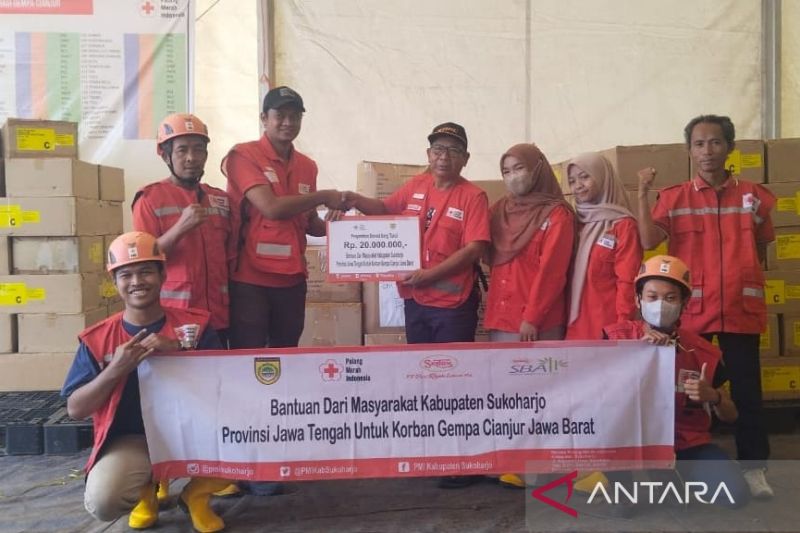 PMI Sukoharjo salurkan bantuan bagi korban gempa di Cianjur