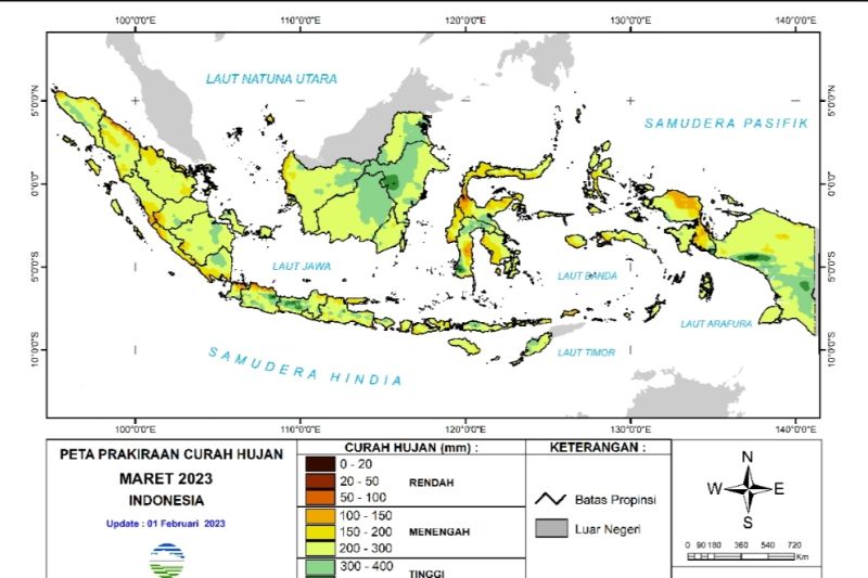 Jabar dan sejumlah wilayah berpotensi hujan lebat dan angin kencang pada Ahad