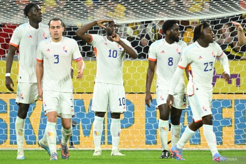 Romelu Lukaku borong gol saat timnas Belgia kalahkan Swedia