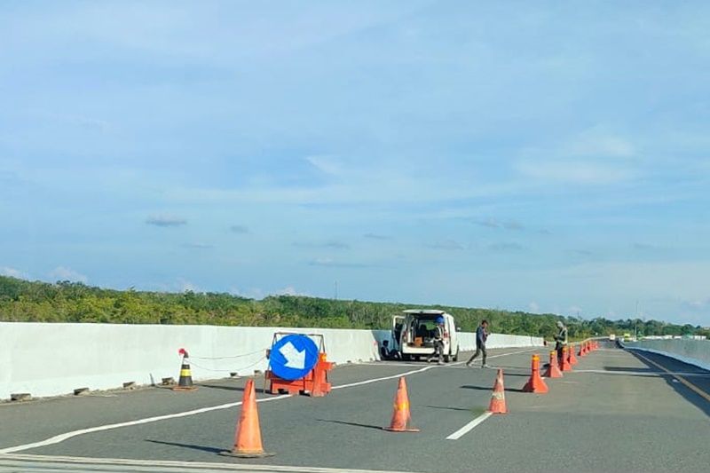 Kondisi Jalan tol ruas Sumsel-Lampung jelang arus mudik