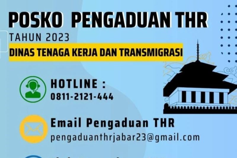 Pengaduan THR 2023 ke posko Disnakertrans Jawa Barat menurun