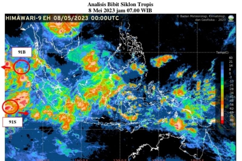 BMKG detects seeds of cyclones 91S, 91B – ANTARA News