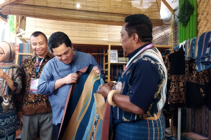 Menteri BUMN beli kain tenun pewarna alami asal Kabupaten Sikka
