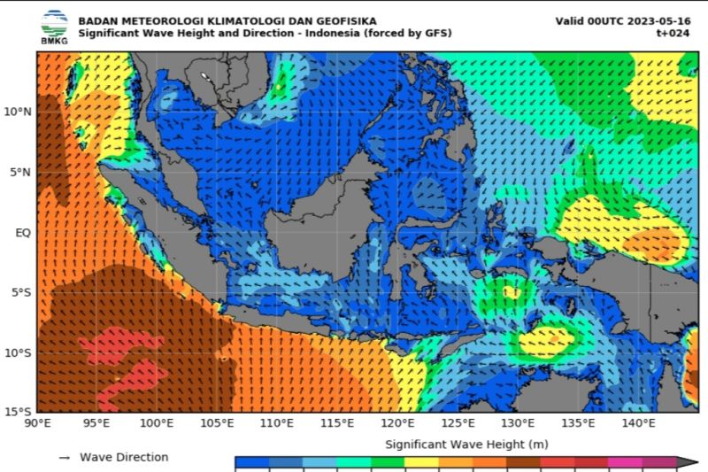 Gelombang tinggi berpotensi terjadi di perairan Indonesia