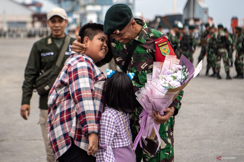 Penyambutan Satgas Pamtas Papua Nugini