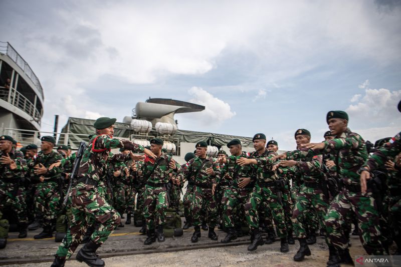 Penyambutan Satgas Pamtas Papua Nugini