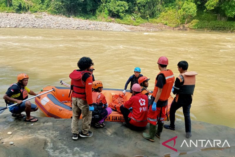 Jasad 2 anak tenggelam di Sungai Cimandiri Sukabumi sudah ditemukan
