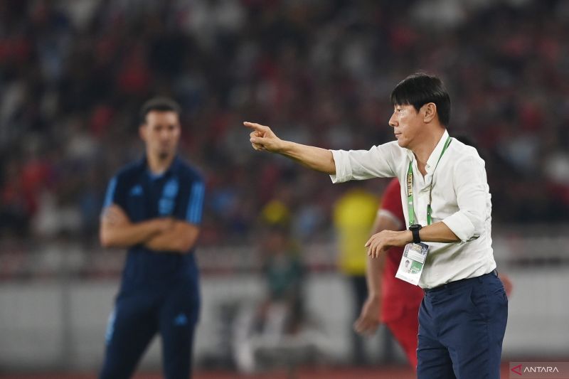 Shin Tae-yong puji mental bertanding pemain timnas Indonesia saat lawan Argentina