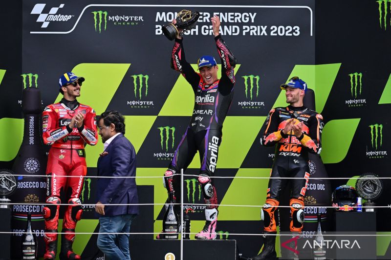 Aleix Espargaro salip Francesco Bagnaia menangi Moto GP Inggris