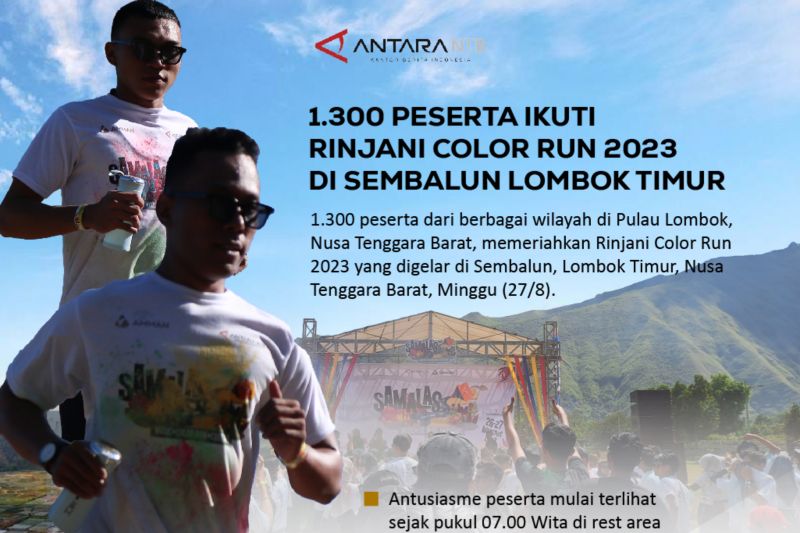 1.300 peserta ikuti Rinjani Color Run 2023 di Sembalun