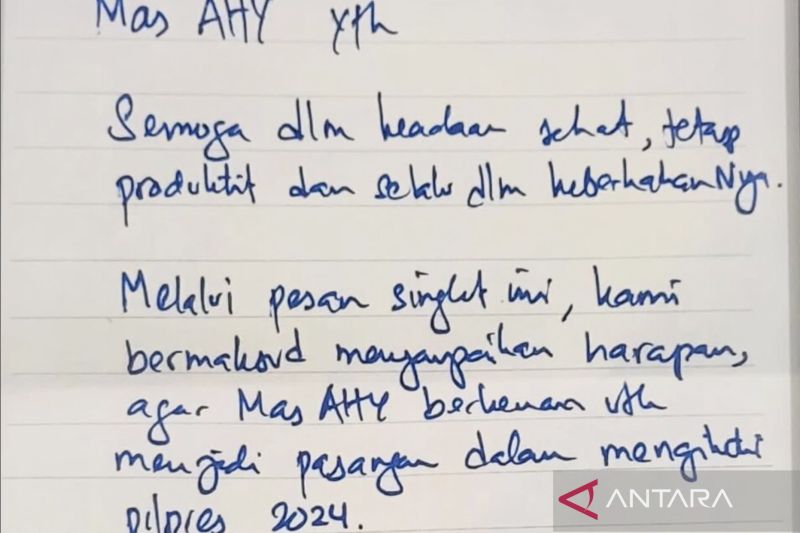Jubir Demokrat bagikan foto surat Anies harap AHY jadi cawapres