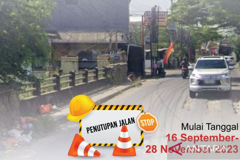 Jalan Industri di Desa Pasir Gombong Bekasi ditutup sementara selama perbaikan jembatan