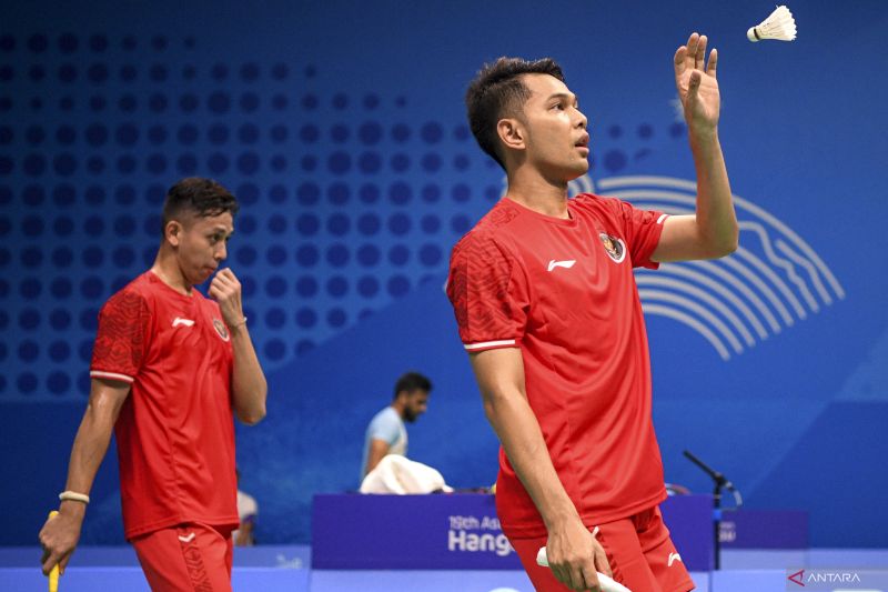 Fajar/Rian akui kurang tampil lepas di perempat final Asian Games 2022