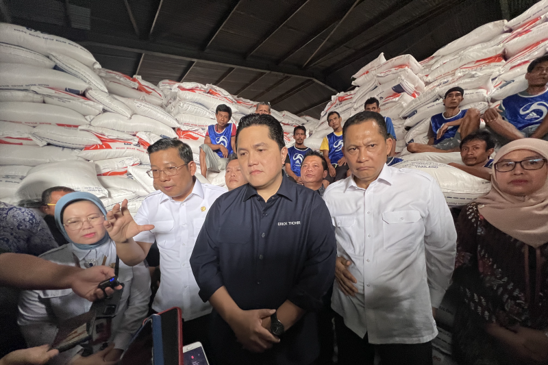 Menteri BUMN tegaskan komitmen pemerintah berantas penimbun beras
