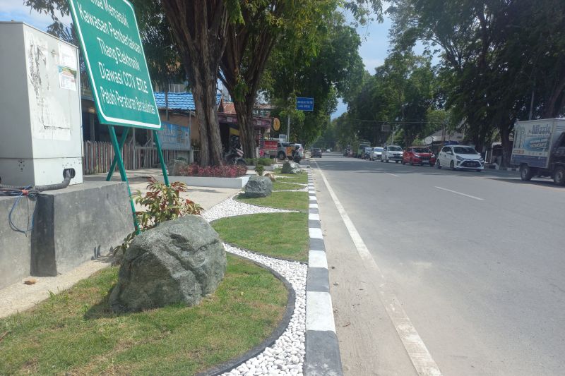 Taman mini yang ada di sudut-sudut perempatan Jalan Sam Ratulangi dan Jalan S. Parman Kota Palu
