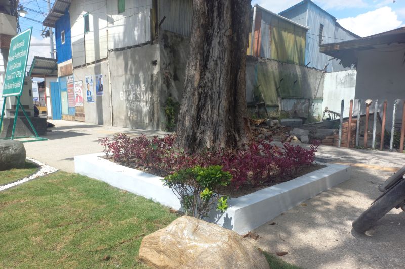 Taman mini yang ada di sudut-sudut perempatan Jalan Sam Ratulangi dan Jalan S. Parman Kota Palu