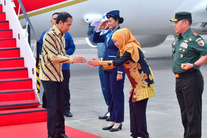 Presiden Jokowi tiba di Jawa Timur untuk kunjungan kerja