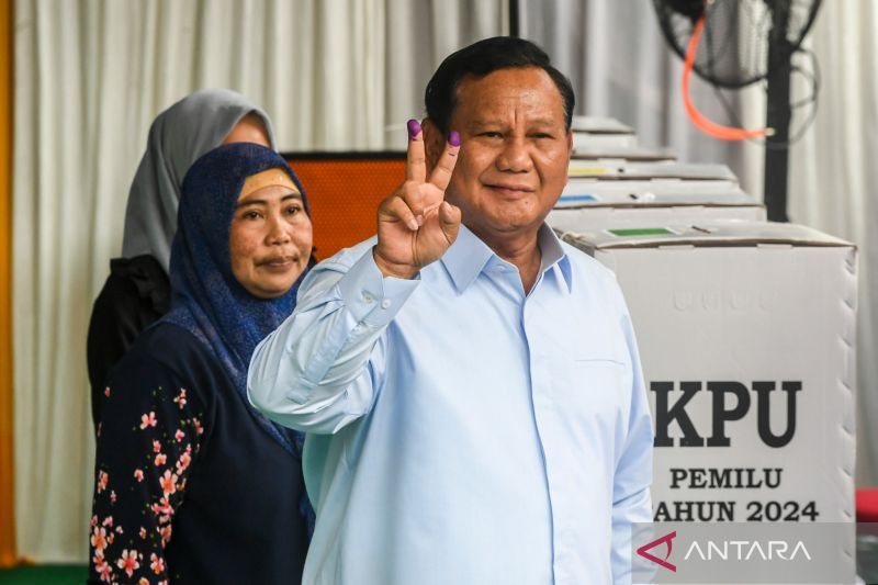 Prabowo coblos Pemilu 2024 