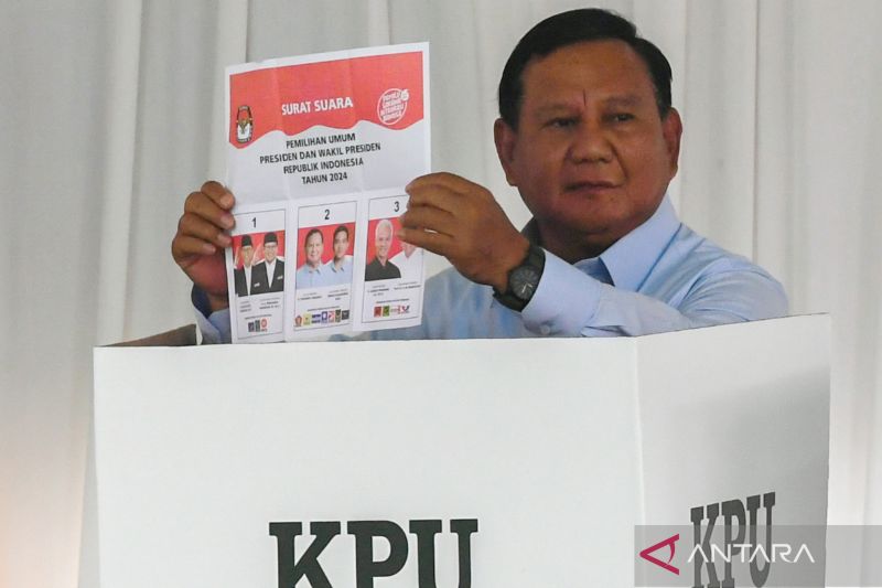 Prabowo coblos Pemilu 2024 