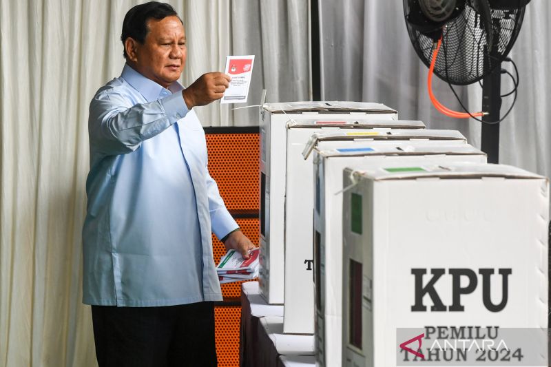 Prabowo coblos Pemilu 2024 