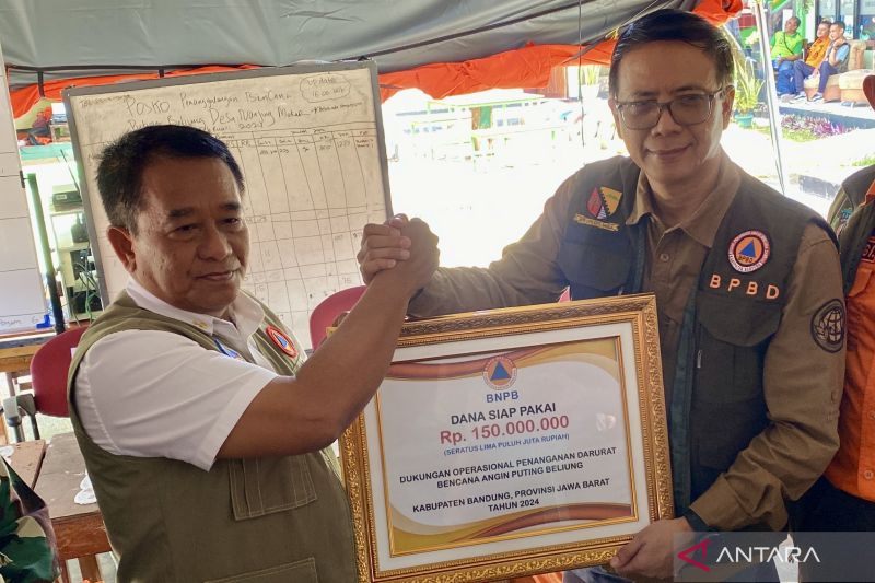 BNPB beri dukungan DSP Rp150 juta tangani bencana puting beliung di Bandung