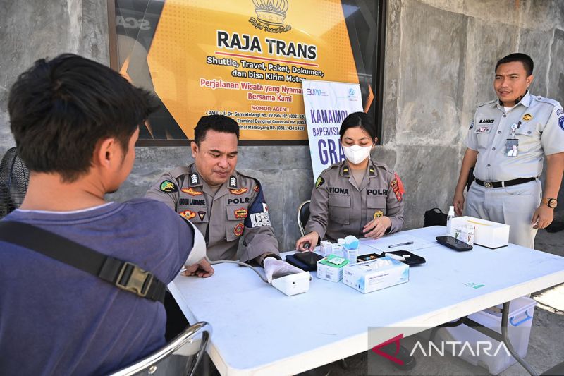 Pemeriksaan kesehatan gratis sopir dan penumpang mudik