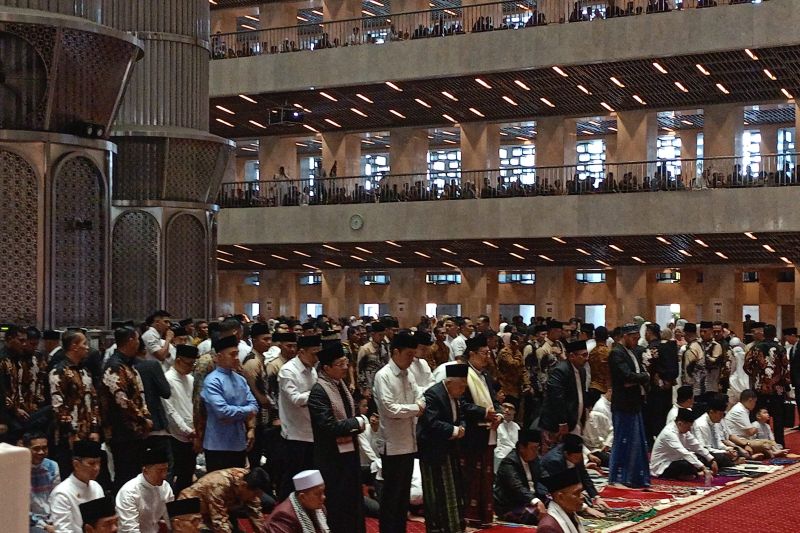 Presiden dan Wapres shalat Idul Fitri di Masjid Istiqlal