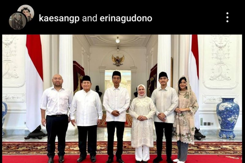 Prabowo dan putranya Didit datangi Istana pada Idul Fitri hari ke-2