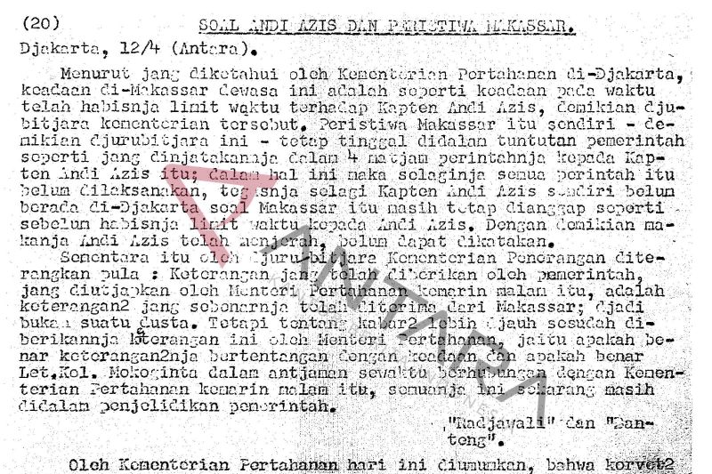 Soal Andi Azis dan peristiwa Makassar ANTARA News