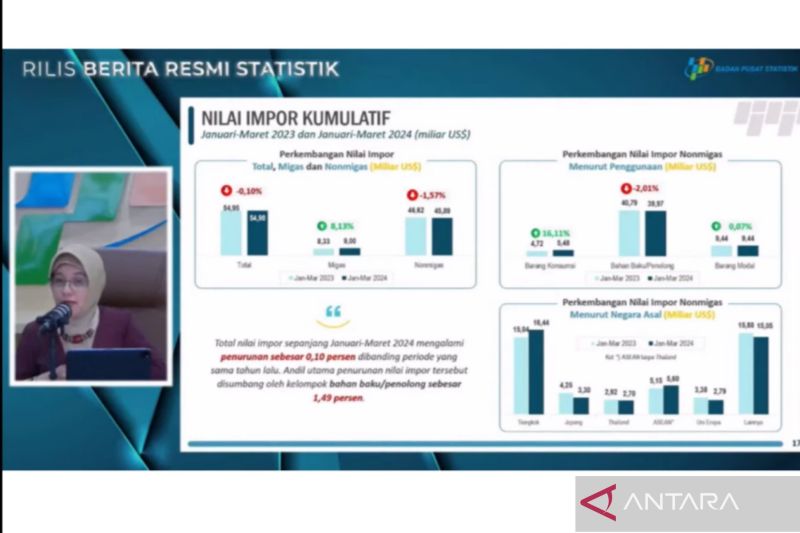 BPS: Mesin hingga bahan bakar mineral alami penurunan impor