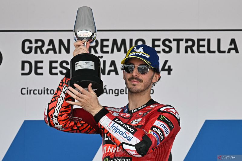 Bagnaia menangi GP Spanyol setelah balapan dramatis